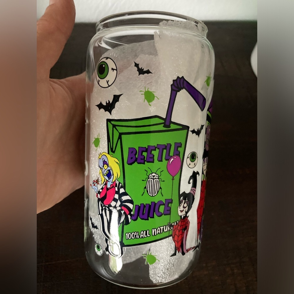 Hand Crafted Beetlejuice Glass Tumbler - Picture 10 of 11